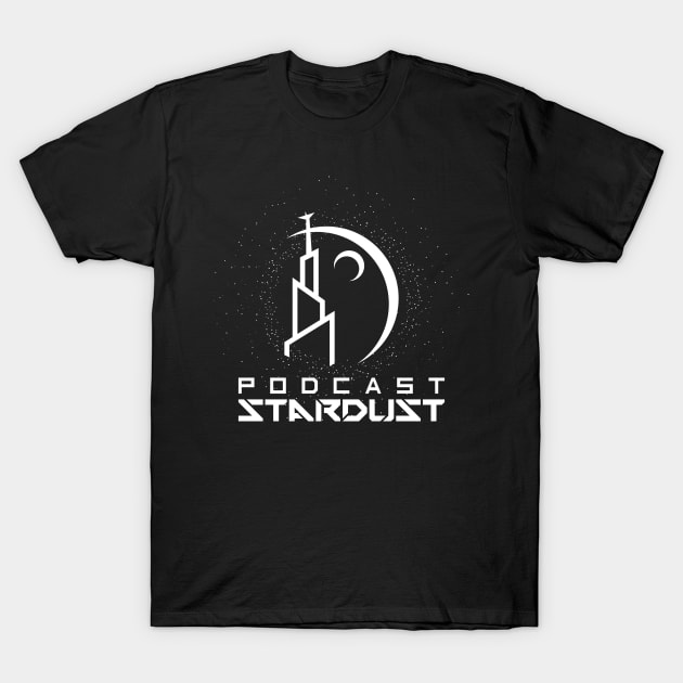 Podcast Stardust White Logo T-Shirt by PodcastStardust